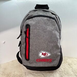 FOCO Kansas City Chiefs Backpack Grey Heather Laptop Sleeve NFL Football Bag